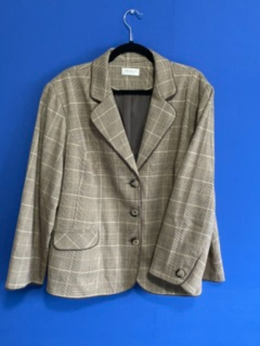 Laura Plus Size Plaid Blazer with Piping Detail - Size 22